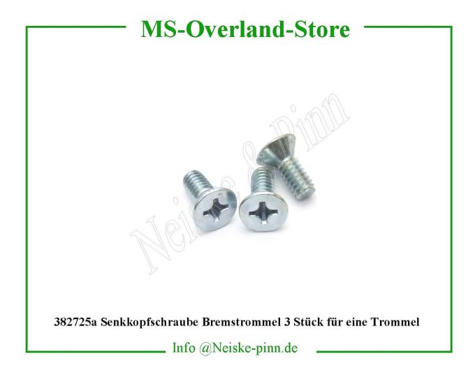  Senkkopfschraube Bremstrommel. 3 Stück für eine Trommel  Willys-M38   Willys Overland  Neiske & Pinn   Willys Overland  Willys-M38   Neiske & Pinn  Willys-M38  Willys Overland  Willys-M38   Willys Overland  Willys-M38  Neiske & Pinn  