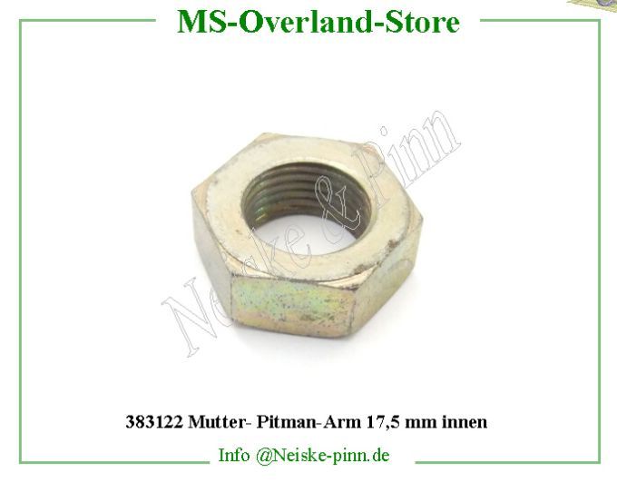  Mutter- Pitman-Arm 17,5 mm innen  Willys-M38A1   Willys Overland  Neiske & Pinn   Willys Overland  Willys-M38A1   Neiske & Pinn  Willys-M38A1  Willys Overland  Willys-M38A1   Willys Overland  Willys-M38A1  Neiske & Pinn  