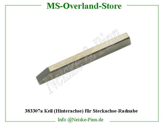  Keil (Hinterachse) für Steckachse-Radnabe  Willys-M38   Willys Overland  Neiske & Pinn   Willys Overland  Willys-M38   Neiske & Pinn  Willys-M38  Willys Overland  Willys-M38   Willys Overland  Willys-M38  Neiske & Pinn  