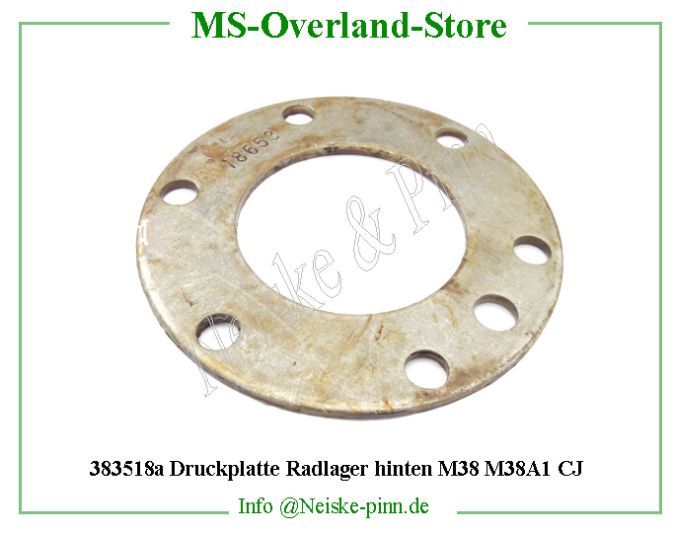  Druckplatte Radlager hinten M38 M38A1 CJ  Willys-M38   Willys Overland  Neiske & Pinn   Willys Overland  Willys-M38   Neiske & Pinn  Willys-M38  Willys Overland  Willys-M38   Willys Overland  Willys-M38  Neiske & Pinn  