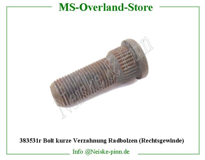  Bolt kurze Verzahnung Radbolzen (Rechtsgewinde)  Willys-M38   Willys Overland  Neiske & Pinn   Willys Overland  Willys-M38   Neiske & Pinn  Willys-M38  Willys Overland  Willys-M38   Willys Overland  Willys-M38  Neiske & Pinn  