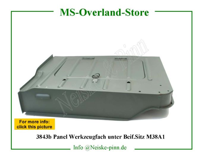  Panel Werkzeugfach unter Beif.Sitz M38A1  Willys-M38A1   Willys Overland  Neiske & Pinn   Willys Overland  Willys-M38A1   Neiske & Pinn  Willys-M38A1  Willys Overland  Willys-M38A1   Willys Overland  Willys-M38A1  Neiske & Pinn  