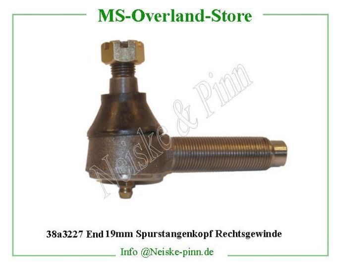  End assy 19mm Spurstangenkopf Rechtsgewinde  Willys-M38A1   Willys Overland  Neiske & Pinn   Willys Overland  Willys-M38A1   Neiske & Pinn  Willys-M38A1  Willys Overland  Willys-M38A1   Willys Overland  Willys-M38A1  Neiske & Pinn  