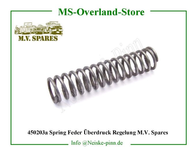  Spring Feder Überdruck Regelung M.V. Spares  Willys-M38A1 RESSORT CLAPET POMPE à HUILE       Willys Overland  Neiske & Pinn  WO356155 WO-356155 Willys Overland  Willys-M38A1  356155 Willys-M38A1  Neiske & Pinn  