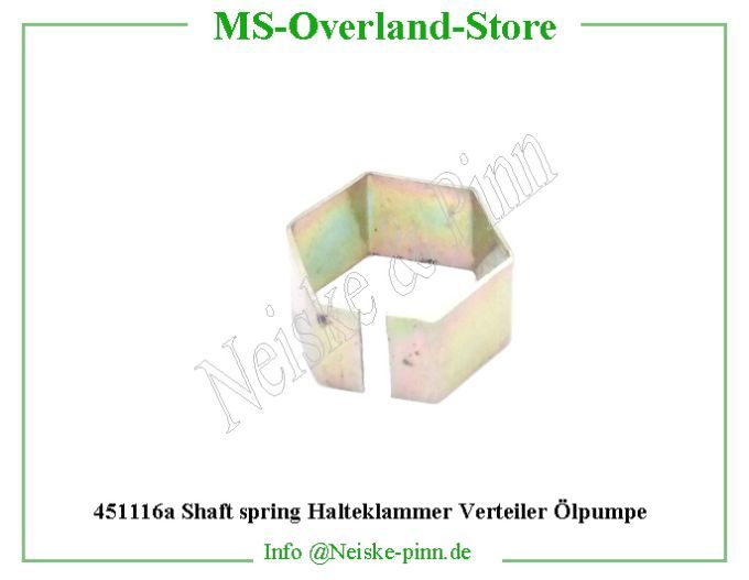  Shaft spring Halteklammer Verteiler Ölpumpe  Willys-CJ3B BAGUE RESSORT TORSION  Willys Overland  Neiske & Pinn  WO637615 WO-637615 Willys Overland  Willys-CJ3B  637615 Willys-CJ3B  Neiske & Pinn  
