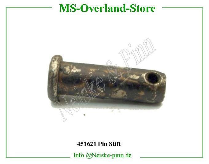 Pin Stift  Willys-M38 Axe chape cable commande embrayage   Willys Overland Pin control clutch cable yoke Neiske & Pinn  WO339043 WO-339043 Willys Overland  Willys-M38  WO-339043 Willys-M38  Neiske & Pinn  