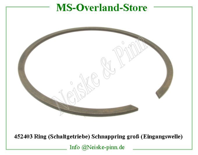 Ring (Schaltgetriebe) Schnappring groß (Eingangswe.)  Willys-MB Jonc rlt cage exterieure/carter bv t84   Willys Overland Snap ring main drive gear bearing t84 Neiske & Pinn  WO635846 WO-635846 Willys Overland  Willys-MB  WO-635846 Willys-MB  Neiske & Pinn  