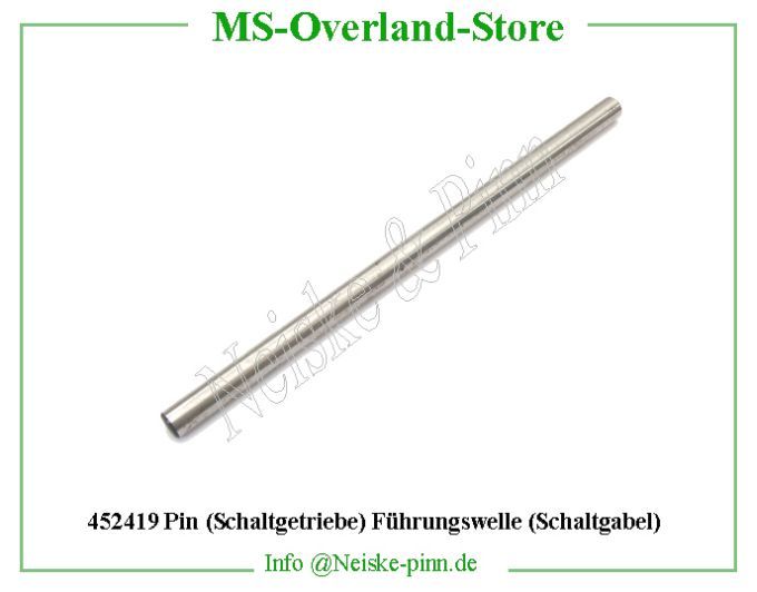  Pin (Schaltgetriebe) Führungswelle (Schaltgabel)  Willys-MB Axe guide de fourchette bv   Willys Overland Pin shift fork guide transmission t84 Neiske & Pinn  WO635836 WO-635836 Willys Overland  Willys-MB  WO-635836 Willys-MB  Neiske & Pinn  