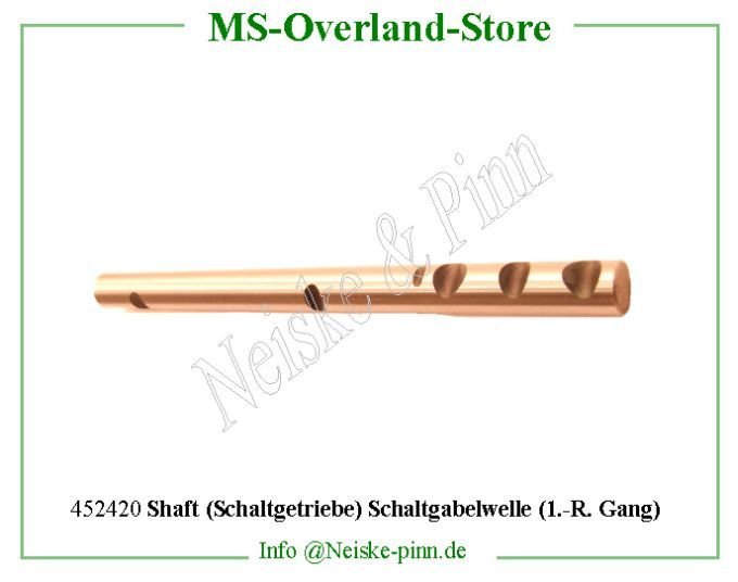  Shaft (Schaltgetriebe) Schaltgabelwelle (1.-R. Gang)  Willys-MB Axe fourchette 1ere/marr jeep   Willys Overland Rail shift transmission first/reverse gear t84 Neiske & Pinn  WOA1156 WO-A-1156 Willys Overland  Willys-MB  WO-A1156 Willys-MB  Neiske & Pinn  