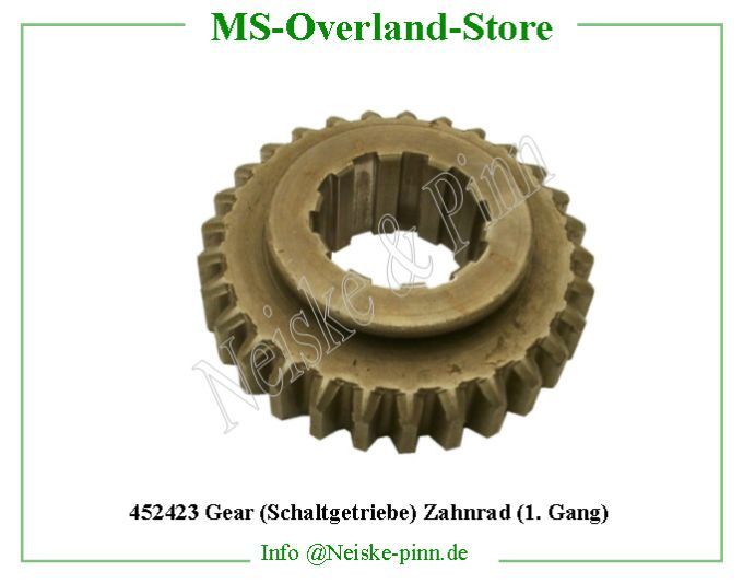  Gear (Schaltgetriebe) Zahnrad (1. Gang)  Willys-MB Pignon baladeur 1ere/m arr bv   Willys Overland Gear sliding low and reverse t84 Neiske & Pinn  WO636879 WO-636879 Willys Overland  Willys-MB  WO-636879 Willys-MB  Neiske & Pinn  