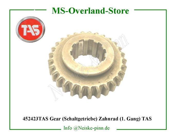  Gear (Schaltgetriebe) Zahnrad (1. Gang) TAS  Willys-MB Pignon baladeur 1ere/m arr bv   Willys Overland Gear sliding low and reverse t84 Neiske & Pinn  WO636879 WO-636879 Willys Overland  Willys-MB  WO-636879 Willys-MB  Neiske & Pinn  