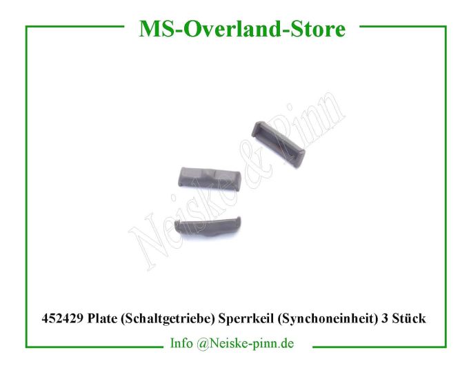  Plate (Schaltgetriebe) Sperrkeil (Synchoneinheit) 3 Stück  Willys-MB Doigt syncro boite de vitesse   Willys Overland Plate synchronizer shifting trans t84 Neiske & Pinn  WO637832 WO-637832 Willys Overland  Willys-MB  WO-637832 Willys-MB  Neiske & Pinn  