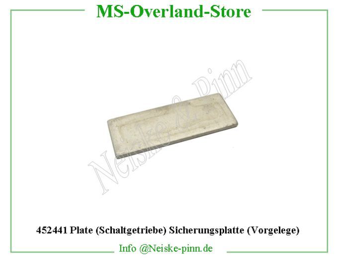  Plate (Schaltgetriebe) Sicherungsplatte (Vorgelege)  Willys-MB Plaque axe de train fixe & m arr t84   Willys Overland Plate lock countershaft and idler t84 Neiske & Pinn  WO638949 WO-638949 Willys Overland  Willys-MB  WO-638949 Willys-MB  Neiske & Pinn  