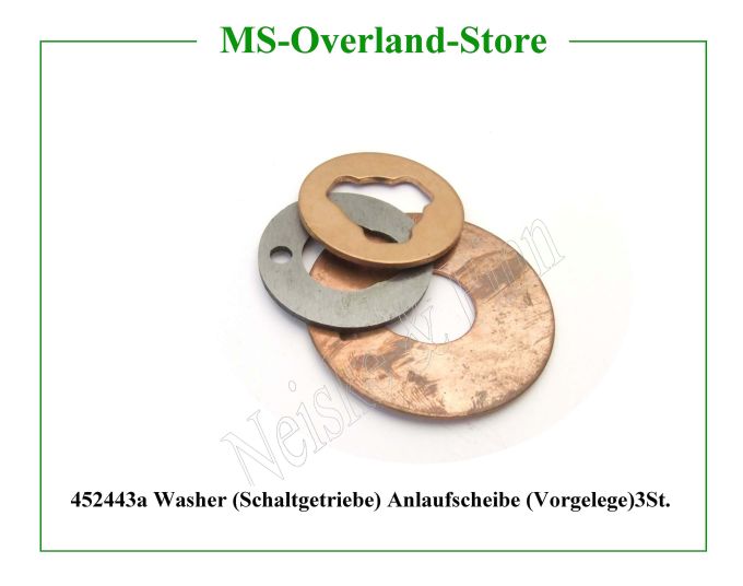 Washer (Schaltgetriebe) Anlaufscheibe (Vorgelege)3St.  Willys-MB Rondelles train fixe (jeu de 3) mb   Willys Overland Washers thrust countershaft t84 (set of 3) Neiske & Pinn  WOA879J WO-A-879J Willys Overland  Willys-MB  WO-A879J Willys-MB  Neiske & Pinn  