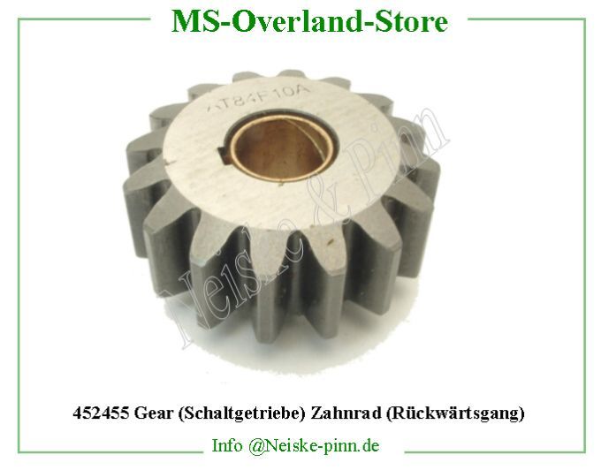  Gear (Schaltgetriebe) Zahnrad (Rückwärtsgang)  Willys-MB Pignon marche arriere t84   Willys Overland Gear reverse idler t84 Neiske & Pinn  WO636882 WO-636882 Willys Overland  Willys-MB  WO-636882 Willys-MB  Neiske & Pinn  