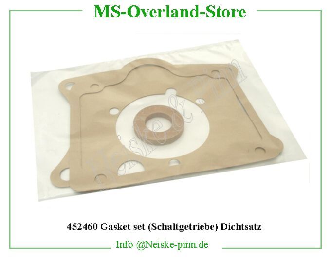  Gasket set (Schaltgetriebe) Dichtsatz  Willys-MB Joints boite de vitesse t84 (pochette)   Willys Overland Gaskets transmission t84 (full set) Neiske & Pinn  WOA7832 WO-A-7832 Willys Overland  Willys-MB  WO-A7832 Willys-MB  Neiske & Pinn  