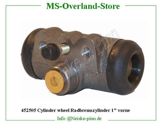  Cylinder wheel vorne 1" Radbremszylinder   Willys-M38 Cylindre roue av jeep asie   Willys Overland Cylinder front wheel Neiske & Pinn  WOA1484 WO-A-1484 Willys Overland  Willys-M38  WO-A1484 Willys-M38  Neiske & Pinn  