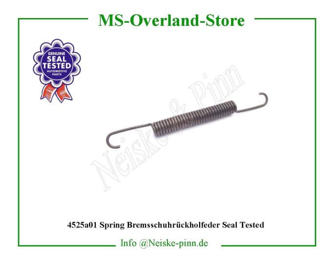  Spring Bremsschuhrückholfeder Seal Tested  Willys-M38 Ressort rappel machoire de frein   Willys Overland Spring shoe brake return Neiske & Pinn  WO637905 WO-637905 Willys Overland  Willys-M38  WO-637905 Willys-M38  Neiske & Pinn  