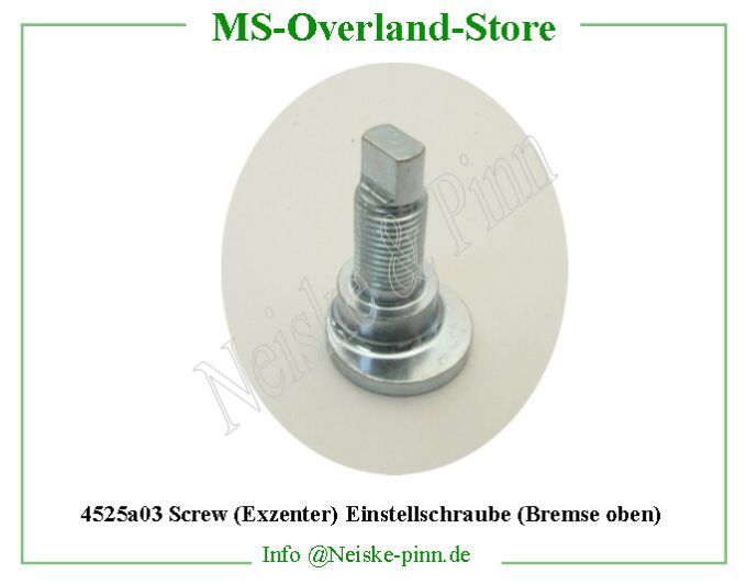  Screw (Exzenter) Einstellschraube (Bremse oben)  Willys-M38 Excentrique de reglage machoire de frein   Willys Overland Eccentric brake shoe Neiske & Pinn  WOA754 WO-A-754 Willys Overland  Willys-M38  WO-A754 Willys-M38  Neiske & Pinn  