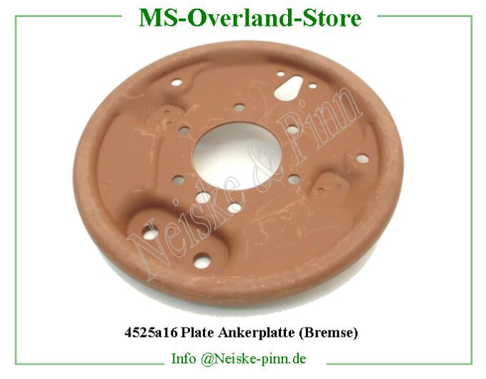 Plate Ankerplatte (Bremse)  Willys-M38 Flasque machoires frein hyd   Willys Overland Plate brake backing ass Neiske & Pinn  WOA8898 WO-A-8898 Willys Overland  Willys-M38  WO-A8898 Willys-M38  Neiske & Pinn  