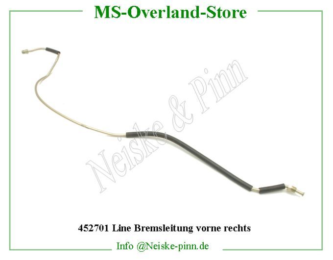  Line Bremsleitung vorne rechts  Willys-MB Tube rigide frein / pont avant droit   Willys Overland Tube brake front axle right Neiske & Pinn  WOA1376 WO-A-1376 Willys Overland  Willys-MB  WO-A1376 Willys-MB  Neiske & Pinn  