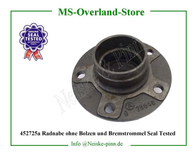  Radnabe ohne Bolzen und Bremstrommel Seal Tested  Willys-M38 Moyeu nu de roue av ou arr   Willys Overland Hub rum front or rear Neiske & Pinn  WOA1691 WO-A-1691 Willys Overland  Willys-M38  WO-A1691 Willys-M38  Neiske & Pinn  