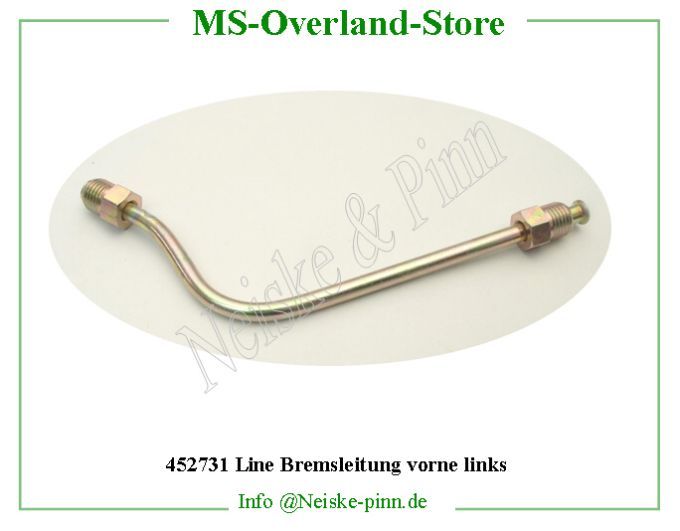  Line Bremsleitung vorne links  Willys-MB Tube rigide frein /pont avant gauche   Willys Overland Tube brake front axle left Neiske & Pinn  WOA1501 WO-A-1501 Willys Overland  Willys-MB  WO-A1501 Willys-MB  Neiske & Pinn  