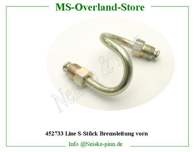  Line S-Stück Bremsleitung vorn  Willys-MB Tube rigide frein moyeu avant s   Willys Overland Tube brake front wheel "s" type Neiske & Pinn  WOA1488 WO-A-1488 Willys Overland  Willys-MB  WO-A1488 Willys-MB  Neiske & Pinn  