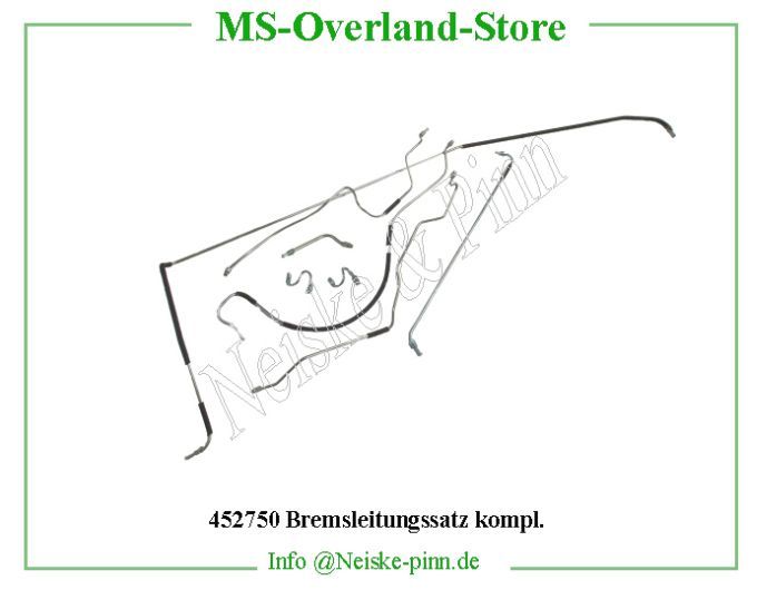  Bremsleitungssatz kompl.  Willys-MB Tubes rigides de frein jeu de 8   Willys Overland Tubes brake (set of 8) Neiske & Pinn  WOA1488JEU WO-A-1488JEU Willys Overland  Willys-MB  WO-A1488JEU Willys-MB  Neiske & Pinn  