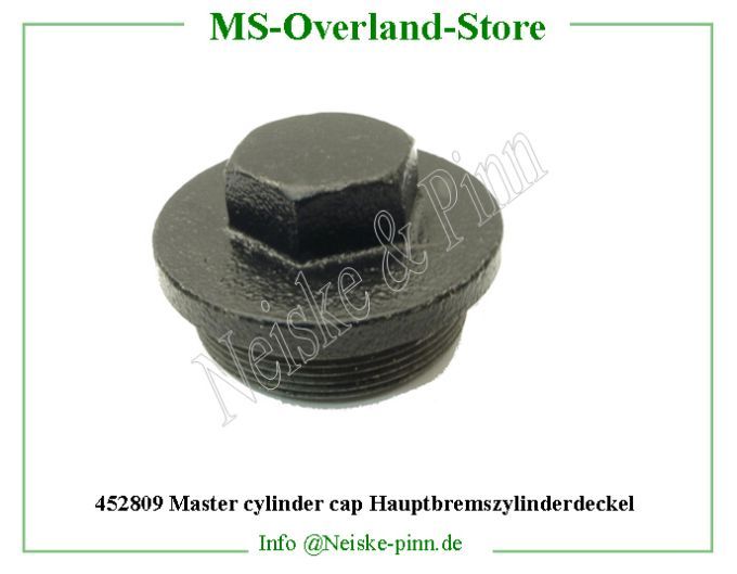  Master cylinder cap Hauptbremszylinderdeckel  Willys-MB Bouchon maitre cylindre jeep   Willys Overland Plug cover brake master cylinder Neiske & Pinn  WO637608 WO-637608 Willys Overland  Willys-MB  WO-637608 Willys-MB  Neiske & Pinn  