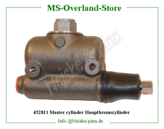  Master cylinder 80mm Lochabst. Hauptbremszylinder  Willys-MB Maitre cylindre frein jeep std   Willys Overland Cylinder master brake Neiske & Pinn  WOA556 WO-A-556 Willys Overland  Willys-MB  WO-A556 Willys-MB  Neiske & Pinn  