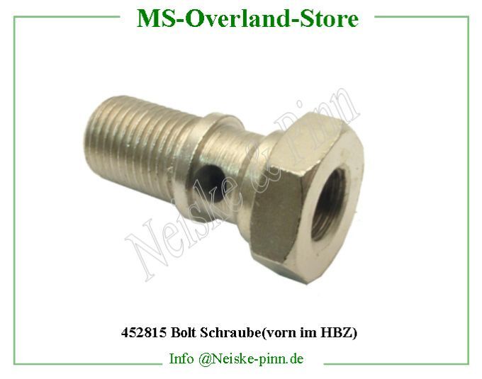  Bolt Schraube(vorn im HBZ)  Willys-MB Vis raccord creuse 2 voies m c   Willys Overland Bolt outlet fitting Neiske & Pinn  WO637605 WO-637605 Willys Overland  Willys-MB  WO-637605 Willys-MB  Neiske & Pinn  