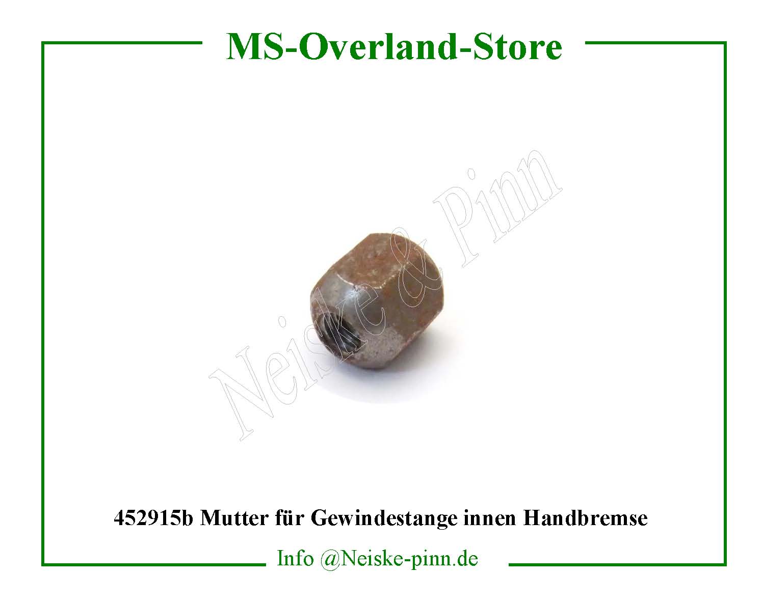  Mutter für Gewindestange innen Handbremse  Willys-M38   Willys Overland  Neiske & Pinn   Willys Overland  Willys-M38   Neiske & Pinn  Willys-M38  Willys Overland  Willys-M38   Willys Overland  Willys-M38  Neiske & Pinn  
