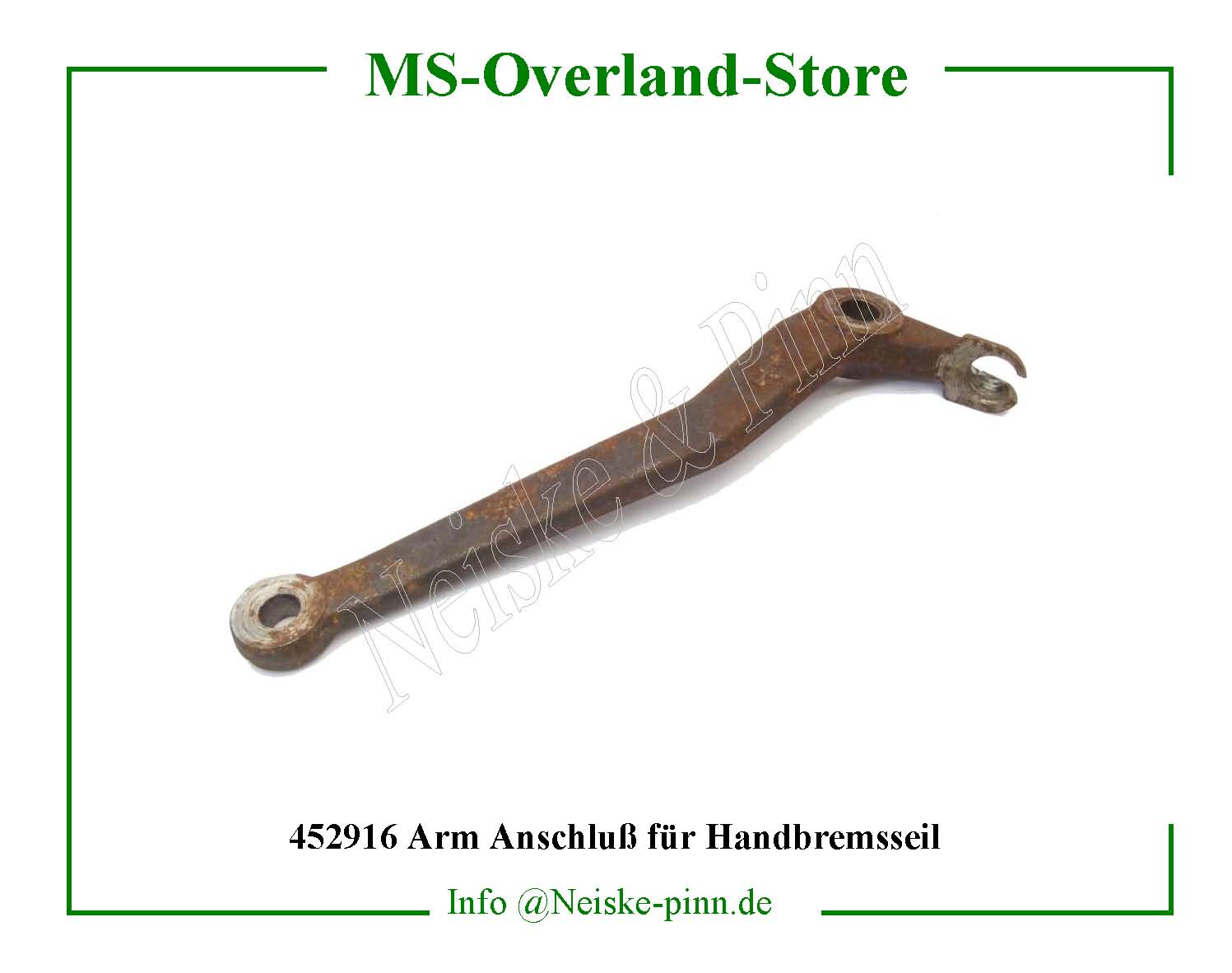  Arm Anschluß für Handbremsseil  Willys-M38   Willys Overland  Neiske & Pinn  WOA17254 WO-A-17254 Willys Overland  Willys-M38  WO-A17254 Willys-M38  Neiske & Pinn  
