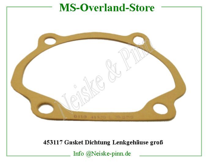  Gasket Dichtung Lenkgehäuse groß  Willys-CJ3B Joint couvercle lateral direction   Willys Overland Gasket side cover Neiske & Pinn  WO639119 WO-639119 Willys Overland  Willys-CJ3B  WO-639119 Willys-CJ3B  Neiske & Pinn  