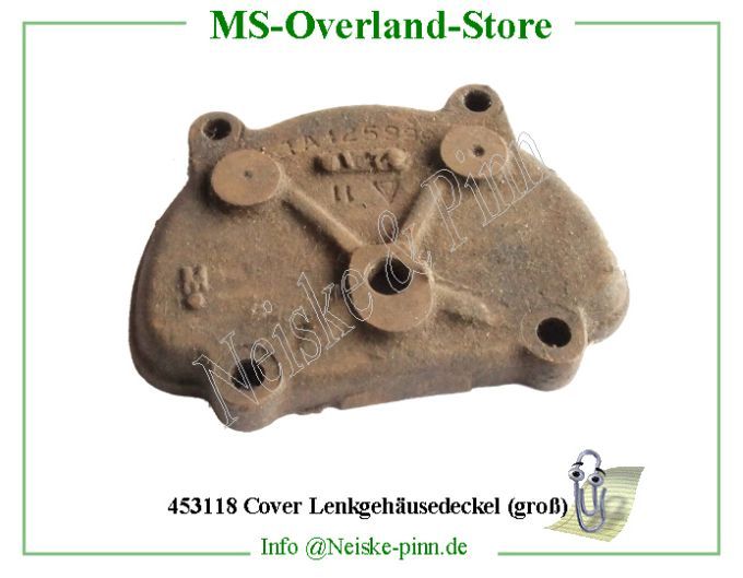  Cover Lenkgehäusedeckel (groß)  Willys-CJ3B Couvercle lateral boitier de direction   Willys Overland Cover side steering housing Neiske & Pinn  WO639116 WO-639116 Willys Overland  Willys-CJ3B  WO-639116 Willys-CJ3B  Neiske & Pinn  