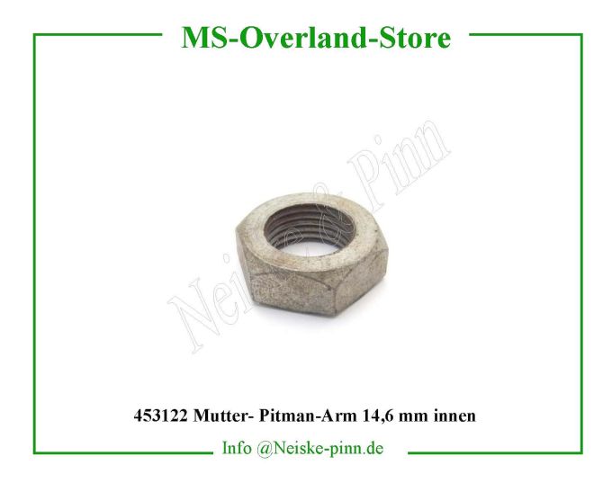  Mutter- Pitman-Arm 14,6 mm innen  Willys-CJ3B   Willys Overland  Neiske & Pinn   Willys Overland  Willys-CJ3B   Neiske & Pinn  Willys-CJ3B  Willys Overland  Willys-CJ3B   Willys Overland  Willys-CJ3B  Neiske & Pinn  