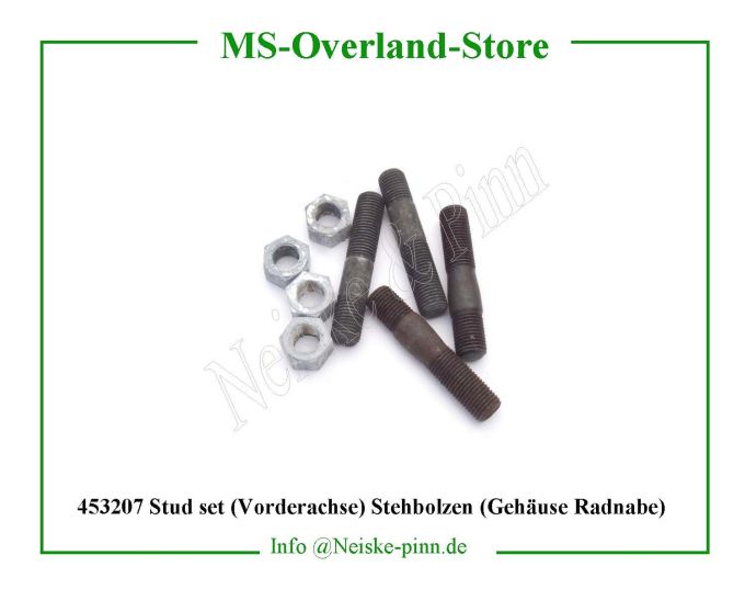  Stud set (Vorderachse) Stehbolzen (Gehäuse Radnabe)  Willys-M38 Goujon carter bol pont avant   Willys Overland Stud steering arm Neiske & Pinn  WOA1714 WO-A1714 Willys Overland  Willys-M38  WO-A-1714 Willys-M38  Neiske & Pinn  