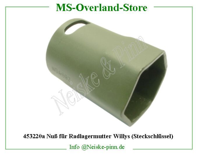  Nuß für Radlagermutter Willys (Steckschlüssel)  Willys-M38 Cle demontage ecrou moyeu jeep Willys nos   Willys Overland Wrench wheel hub jeep wilys nos Neiske & Pinn  WOA692 WO-A692 Willys Overland  Willys-M38  WO-A-692 Willys-M38  Neiske & Pinn  