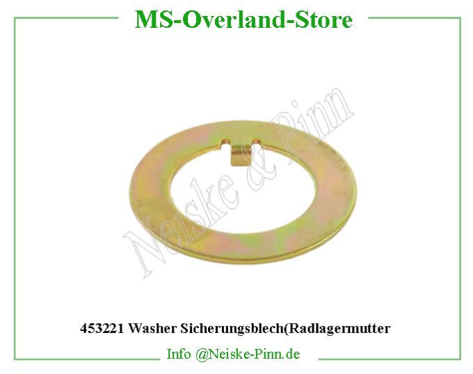  Washer Sicherungsblech(Radlagermutter  Willys-M38 Arretoir ecrou de reglage moyeu   Willys Overland Lockwasher outer wheel bearing Neiske & Pinn  WOA867 WO-A867 Willys Overland  Willys-M38  WO-A-867 Willys-M38  Neiske & Pinn  