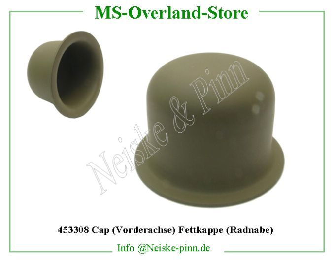  Cap (Vorderachse) Fettkappe (Radnabe)  Willys-M38 Capuchon entraineur moyeu av standart   Willys Overland Cap hub Neiske & Pinn  WOA869 WO-A869 Willys Overland  Willys-M38  WO-A-869 Willys-M38  Neiske & Pinn  