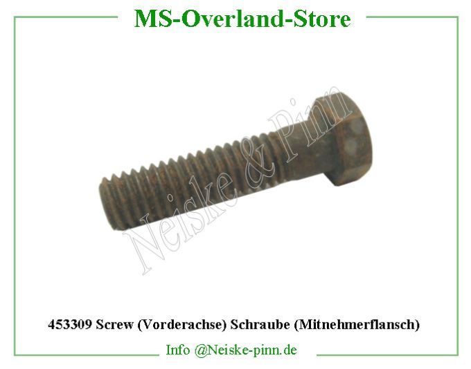  Screw (Vorderachse) Schraube (Mitnehmerflansch)  Willys-M38   Willys Overland  Neiske & Pinn  WOA760 WO-A760 Willys Overland  Willys-M38  WO-A-760 Willys-M38  Neiske & Pinn  