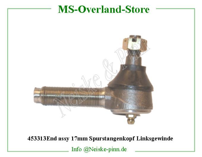  End assy 17mm Spurstangenkopf Linksgewinde  Willys-CJ3B Rotule droite barre acc jeep mb   Willys Overland Rod tie end rh thread Neiske & Pinn  WOA838 WO-A838 Willys Overland  Willys-CJ3B  WO-A-838 Willys-CJ3B  Neiske & Pinn  