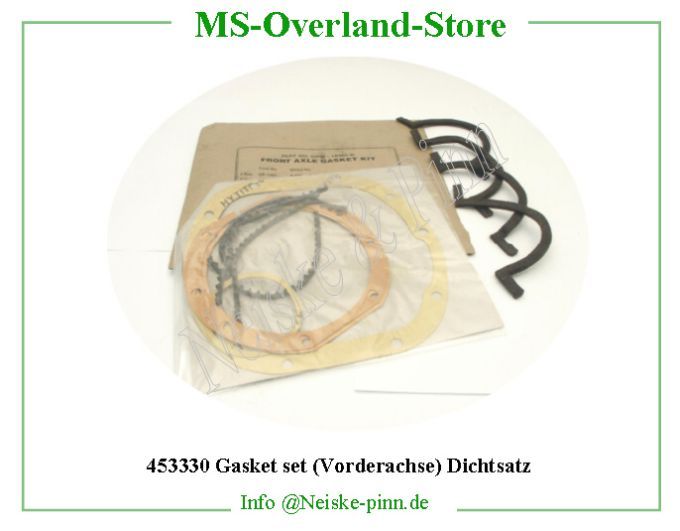  Gasket set (Vorderachse) Dichtsatz  Willys-M38 Joints pont av jeep (pochette)   Willys Overland Gaskets front axle (full set) Neiske & Pinn  WOA7830 WO-A7830 Willys Overland  Willys-M38  WO-A-7830 Willys-M38  Neiske & Pinn  