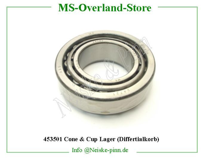  Cone and Cup Lager (Differtialkorb)  Willys-CJ2A Roulement pont diff cpt 24780-24721   Willys Overland Bearing differential cone&roller 24780-24721 Neiske & Pinn  WO52880C WO-52880C Willys Overland  Willys-CJ2A  WOA52880C Willys-CJ2A  Neiske & Pinn  