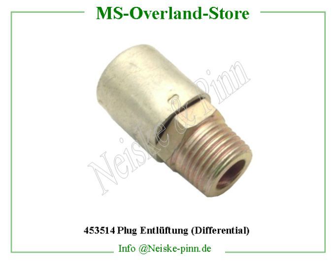 Plug Entlüftung (Differential)  Willys-M38 Bouchon reniflard pont av et arr   Willys Overland Plug vent differential Neiske & Pinn  WOA870 WO-A870 Willys Overland  Willys-M38  WO-A-870 Willys-M38  Neiske & Pinn  