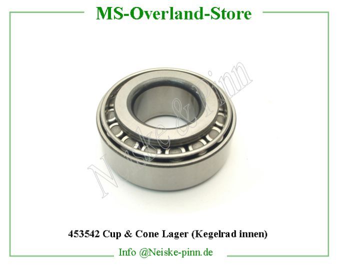  Cup and Cone Lager (Kegelrad innen)  Willys-CJ2A Roulement pont dent cpt 31593-31520   Willys Overland Bearing drive pinion cone&roller 31593-31520 Neiske & Pinn  WO52876C WO-52876C Willys Overland  Willys-CJ2A  WOA52876C Willys-CJ2A  Neiske & Pinn  