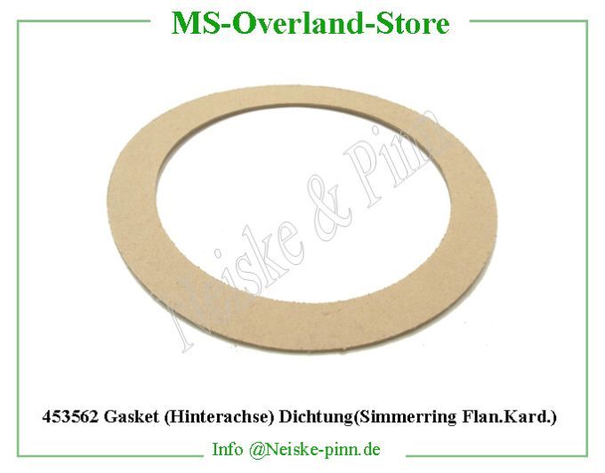  Gasket (Hinterachse) Dichtung(Simmerring Flan.Kard.  Willys-CJ2A Joint sous spi pignon attaque pont   Willys Overland Gasket pinion oil seal Neiske & Pinn  WO636565 WO-636565 Willys Overland  Willys-CJ2A  WOA636565 Willys-CJ2A  Neiske & Pinn  