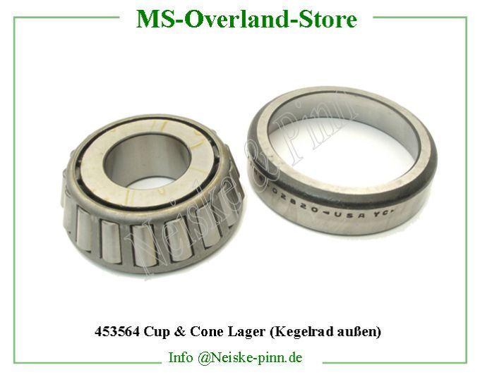  Cup and Cone Lager (Kegelrad außen)  Willys-CJ2A Roulement pont cou cpt 02872-02820   Willys Overland Bearing drive pinion cone&roller 02872-02820 Neiske & Pinn  WO52878C WO-52878C Willys Overland  Willys-CJ2A  WOA52878C Willys-CJ2A  Neiske & Pinn  