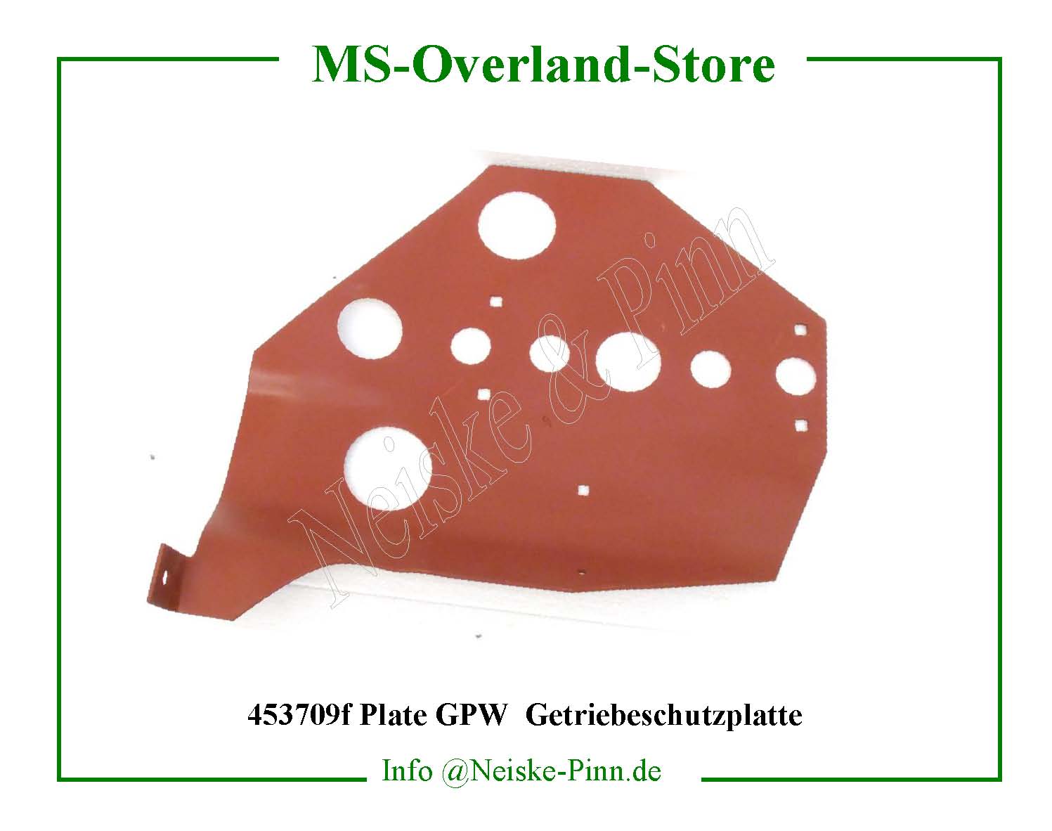 ==> click: max/min Plate GPW Getriebeschutzplatte Willys-MB Willys Overland Neiske & Pinn WOA1253 WO-A1253 Willys Overland Willys-MB WO-A-1253 Willys-MB Neiske & Pinn